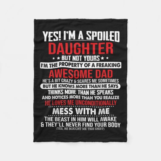 Couverture Polaire Yes I'm A Siled Daughter But Not Yours Of A Freaki (Devant)