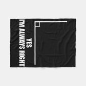 Couverture Polaire Yes I'm Always Right Math Teacher Mathematician (Devant (Horizontal))