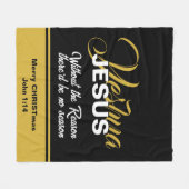 Couverture Polaire YESHUA JESUS Raison de la saison Noël chrétien (Devant (Horizontal))