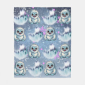 Couverture Polaire Yeti assis Kawaii Snowflakes Motif (Devant)