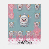 Couverture Polaire Yeti Cute Kawaii Horn Imprimer (Devant)