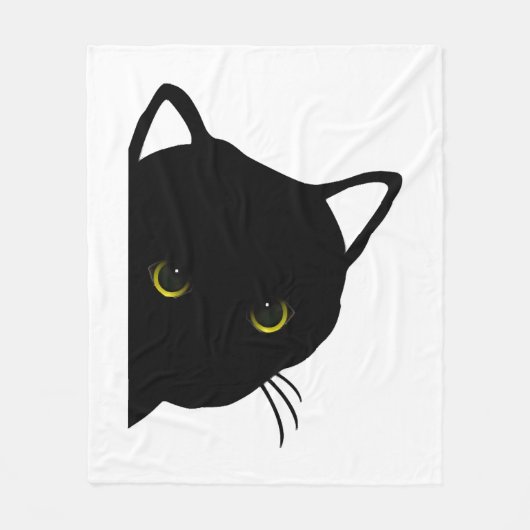 Couverture Polaire yeux de chat noir gauche (Devant)