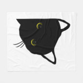 Couverture Polaire yeux de chat noir gauche (Devant (Horizontal))