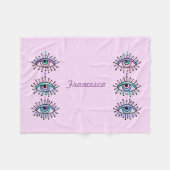 Couverture Polaire Yeux spirituels mystiques rose (Devant (Horizontal))