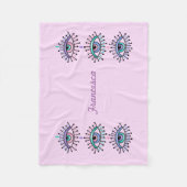 Couverture Polaire Yeux spirituels mystiques rose (Devant)