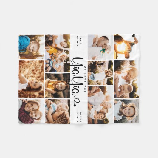 Couverture Polaire YiaYia We Lots Hearts Modern Photo Collage (Devant (Horizontal))