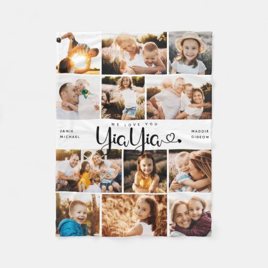 Couverture Polaire YiaYia We Lots Hearts Modern Photo Collage (Devant)