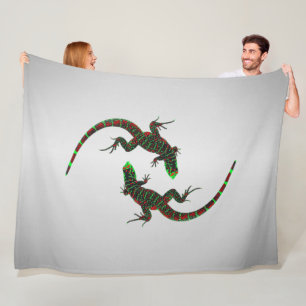 Couverture Polaire Yin Yang Lizards Argent