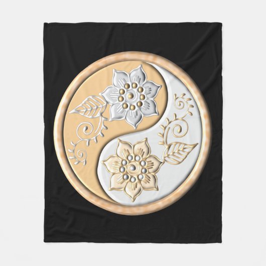 Couverture Polaire Yin Yang or et argent (Devant)