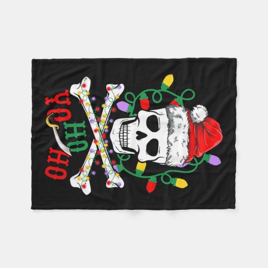 Couverture Polaire Yo S Ho Rate Boat Cruise Xmas Skull Crossbones Chr (Devant (Horizontal))