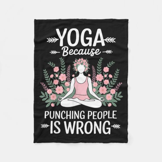 Couverture Polaire Yoga Because Punching People Is Wrong (Devant)