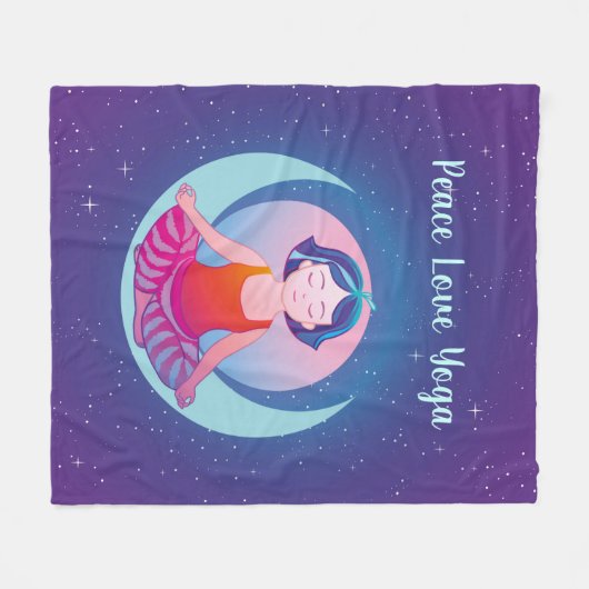 Couverture Polaire Yoga méditation fille (Devant (Horizontal))