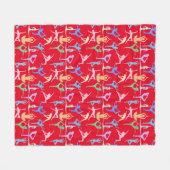 Couverture Polaire Yoga Pose Pastel Motif 01.bx4 Rouge BG (Devant (Horizontal))