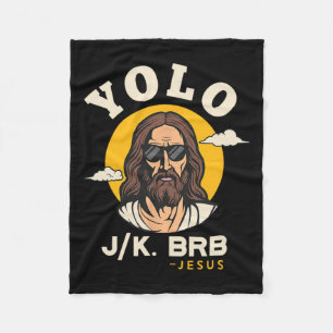 Couverture Polaire Yolo Jk Brb Jesus Drôle Pâques Foi chrétienne Des