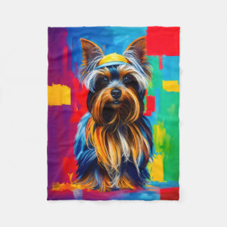 Couverture Polaire Yorkie Chien Pop Art