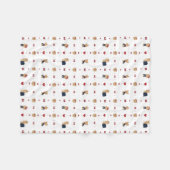 Couverture Polaire Yorkies doux Prêts et Coeurs - Blanc - (Devant (Horizontal))