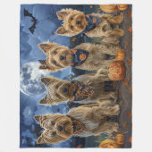 Couverture Polaire Yorkipoo Halloween Éffrayant (Devant)