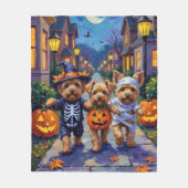 Couverture Polaire Yorkipoo Trick-or-Treating en costumes d'Halloween (Devant)