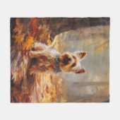 Couverture Polaire Yorkshire Terrier en automne Leaves automne Inspir (Devant (Horizontal))