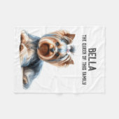 Couverture Polaire Yorkshire Terrier - LA REINE DE CETTE FAMILLE (Devant (Horizontal))