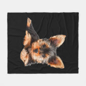 Couverture Polaire Yorkshire terrier Yorkie Chien chiot (Devant (Horizontal))