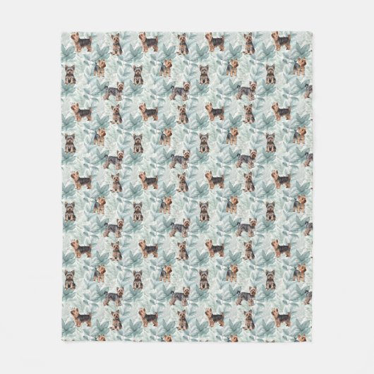 Couverture Polaire Yorkshireterrier Botanique sur tout motif mignon (Devant)