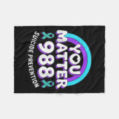 Couverture Polaire You 988 Suicide Prevention Awareness Rainbow Ribbo (Devant (Horizontal))