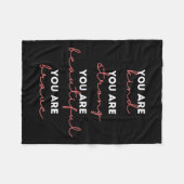 Couverture Polaire You Are Kind Strong Beautiful Brave Motivational Q (Devant (Horizontal))