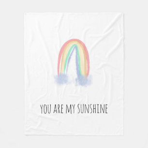 Couverture Polaire You are my sunshine watercolor painted rainbow