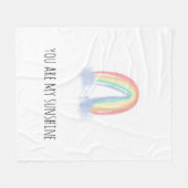 Couverture Polaire You are my sunshine watercolor painted rainbow (Devant (Horizontal))