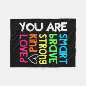 Couverture Polaire You Are Smart Brave Strong Kind Loved Motivation T (Devant (Horizontal))