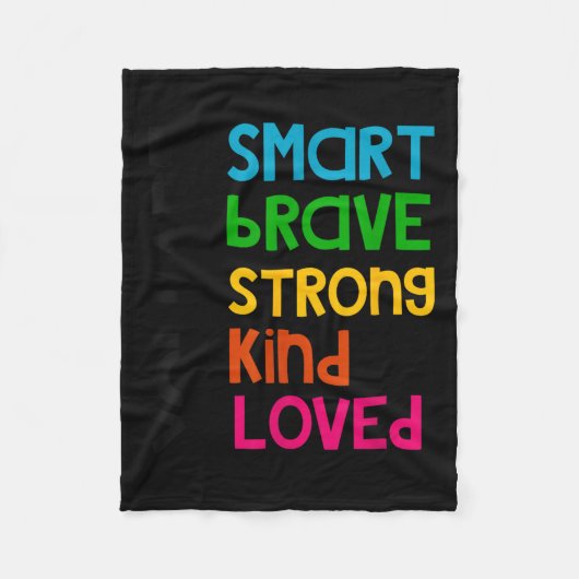 Couverture Polaire You Are Smart Brave Strong Kind Loved Motivation T (Devant)