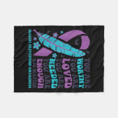 Couverture Polaire You Are Worthy Loved Needed Enough Suicide Prevent (Devant (Horizontal))