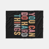 Couverture Polaire You Can Do Hard Things Motivational Quote Teacher  (Devant (Horizontal))