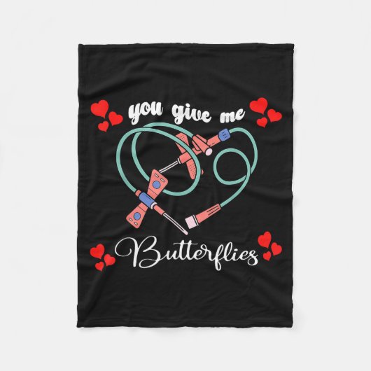 Couverture Polaire You Give Me Butterflies Phlebotomist Pbt Valentine (Devant)