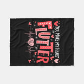 Couverture Polaire You Make My Heart Flutter Cardiac Nurse Valentine (Devant (Horizontal))