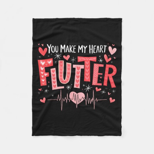 Couverture Polaire You Make My Heart Flutter Cardiac Nurse Valentine (Devant)