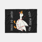 Couverture Polaire You Make My Heart Go Honk Goose Valentine's Day  (Devant (Horizontal))