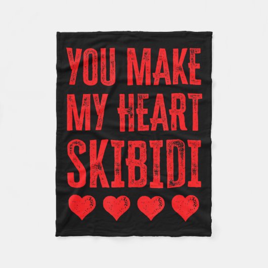 Couverture Polaire You Make My Heart Skibidi Funny Valentine Day Kids (Devant)