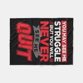 Couverture Polaire You May See Me Struggle But You'll Never See Me Qu (Devant (Horizontal))