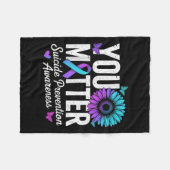 Couverture Polaire You Suicide Prevention Awareness Teal &amp; Purple (Devant (Horizontal))