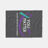 Couverture Polaire You Suicide Prevention Awareness Teal Purple Hand  (Devant (Horizontal))