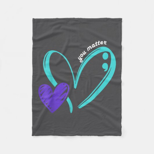 Couverture Polaire You Suicide Prevention Awareness Teal Purple Heart (Devant)