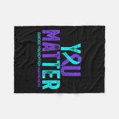 Couverture Polaire You - Suicide Prevention Teal Purple Awareness Rib (Devant (Horizontal))