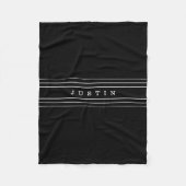 Couverture Polaire Your Custom Text & Modern Stripes | Black & White (Devant)