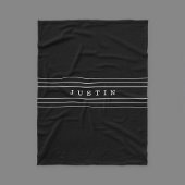 Couverture Polaire Your Custom Text & Modern Stripes | Black & White