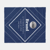 Couverture Polaire Your Logo & Customizable Modern Design | Navy Blue (Devant (Horizontal))