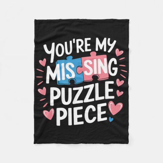 Couverture Polaire You're My Missing Puzzle Piece Valentine Matching  (Devant)