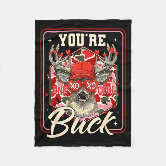 Couverture Polaire You're One Cool Buck Camouflage Valentine's Day Hu (Devant)