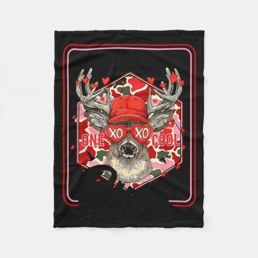 Couverture Polaire You're One Cool Buck Camouflage Valentine's Day Hu (Devant)